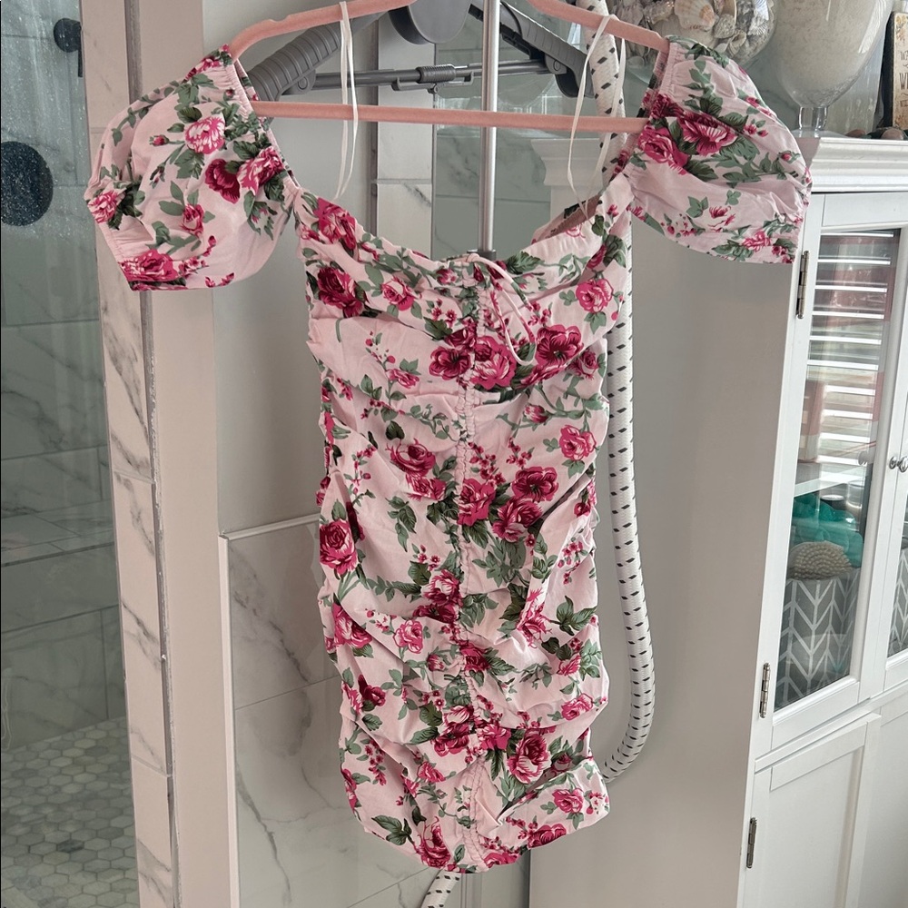 Floral Pink Off-Shoulder Hello Molly Dress
